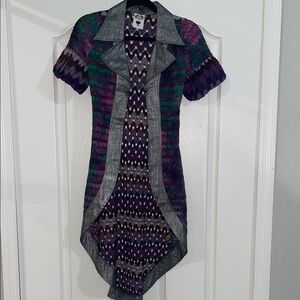 Nuvula purple/gray metallic crochet knitted cardigan